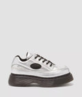 Dr. Martens Buzz 5I Tumbled Chaussures En Cuir Pour Femmes, Couleur Argent