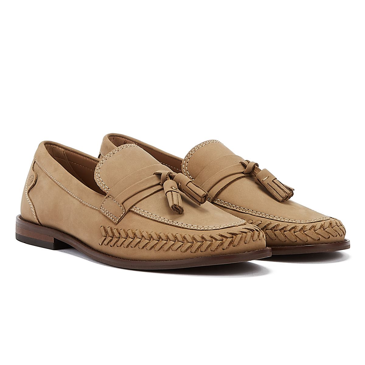 H By Hudson Haldon Mocassins En Daim Taupe Pour Hommes Taupe Décontracté
