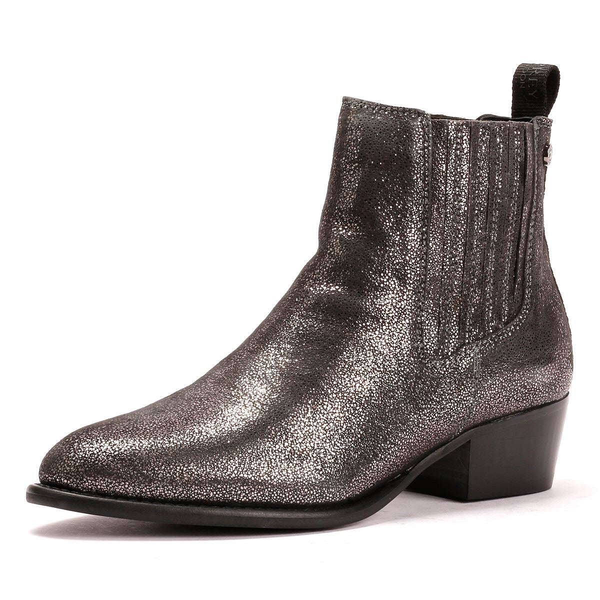 Osprey London The Janey Bottes Grises En Cuir Pour Femmes