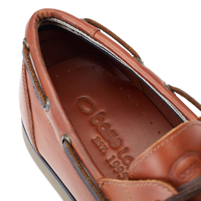 Base London Stern Chaussures Bateau En Cuir Pour Hommes, Couleur Tan Brûlé