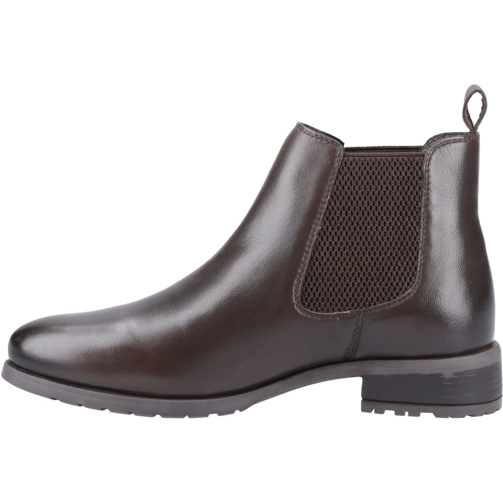 Hush Puppies Sammie Bottes Chelsea Plates Pour Femmes En Cuir Marron