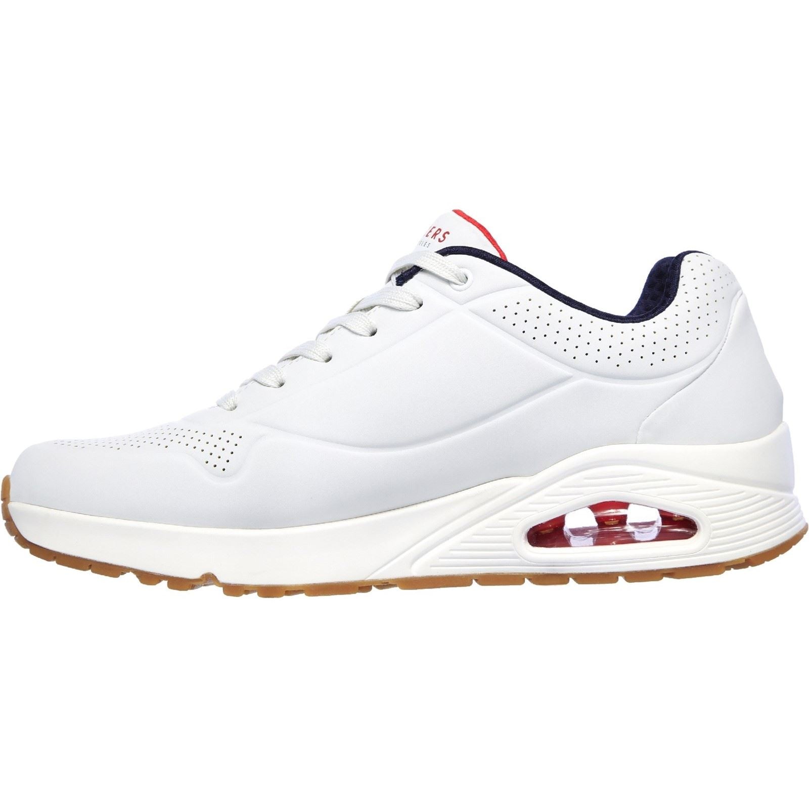 Skechers Uno Stand On Air Baskets Synthétiques Pour Homme Blanc/Marine/Rouge