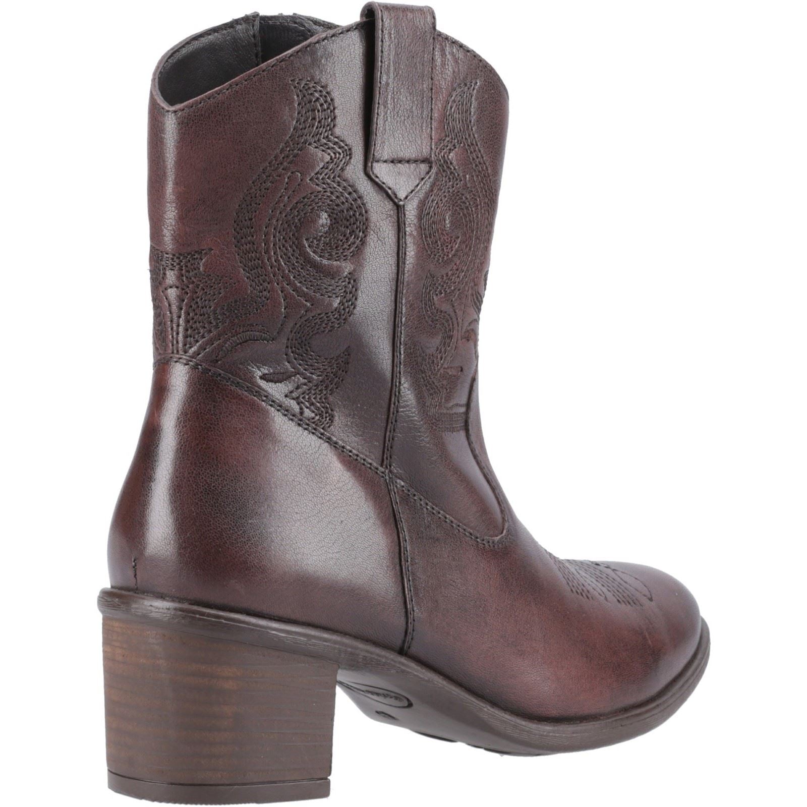 Hush Puppies Wynn Bottes À Talons En Cuir Pour Femmes Couleur Chocolat