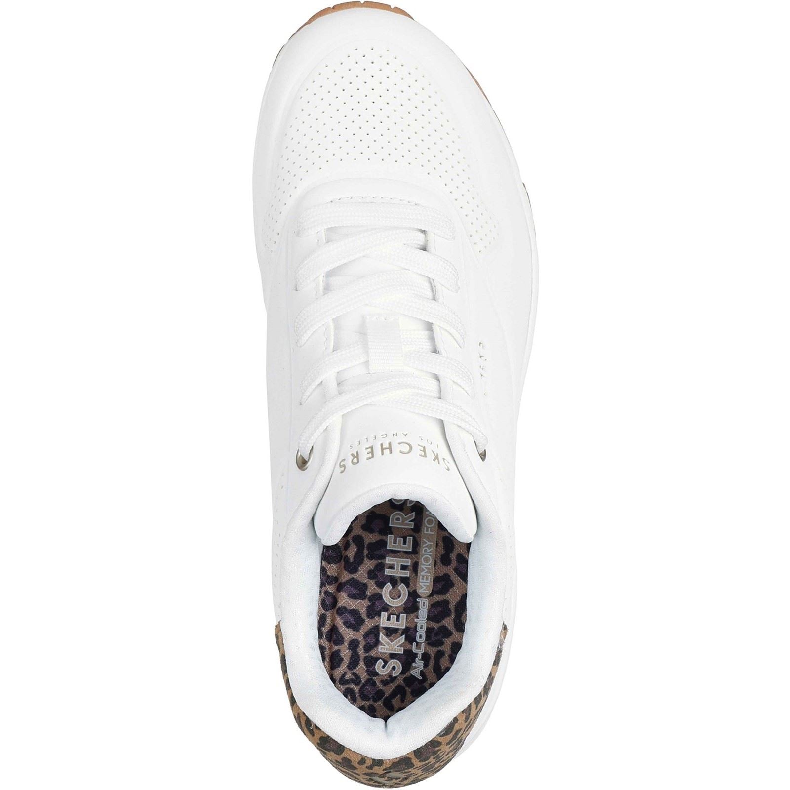 Skechers UNO - Jungle Nite Baskets Blanches/ Léopard En Polyuréthane Pour Femmes