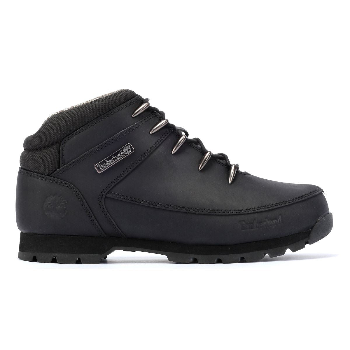 Timberland Euro Sprint Mid Lace Premium Bottes Noires En Cuir Pour Hommes