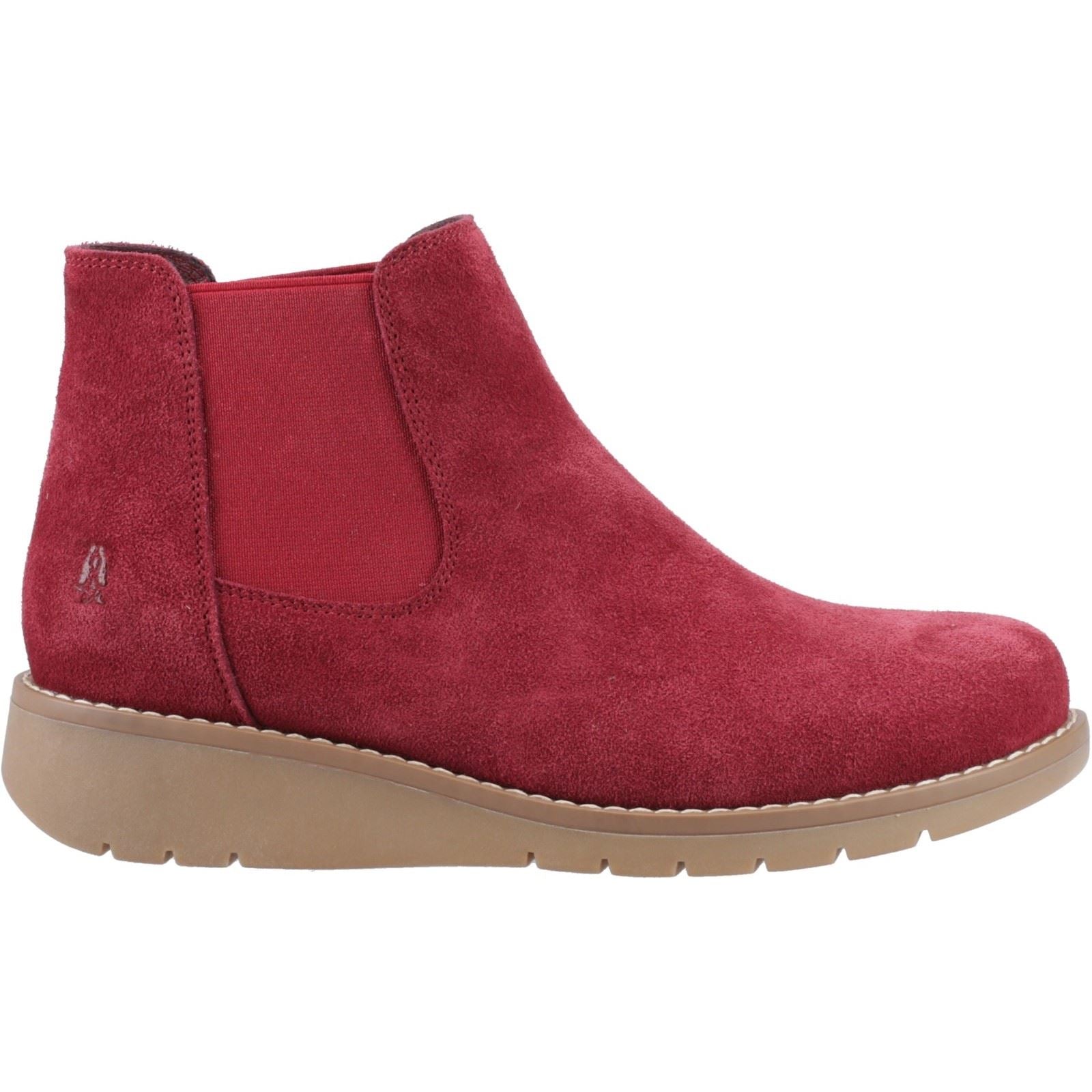 Hush Puppies Leonie Femmes Bottines Plates Chelsea Bordeaux En Daim