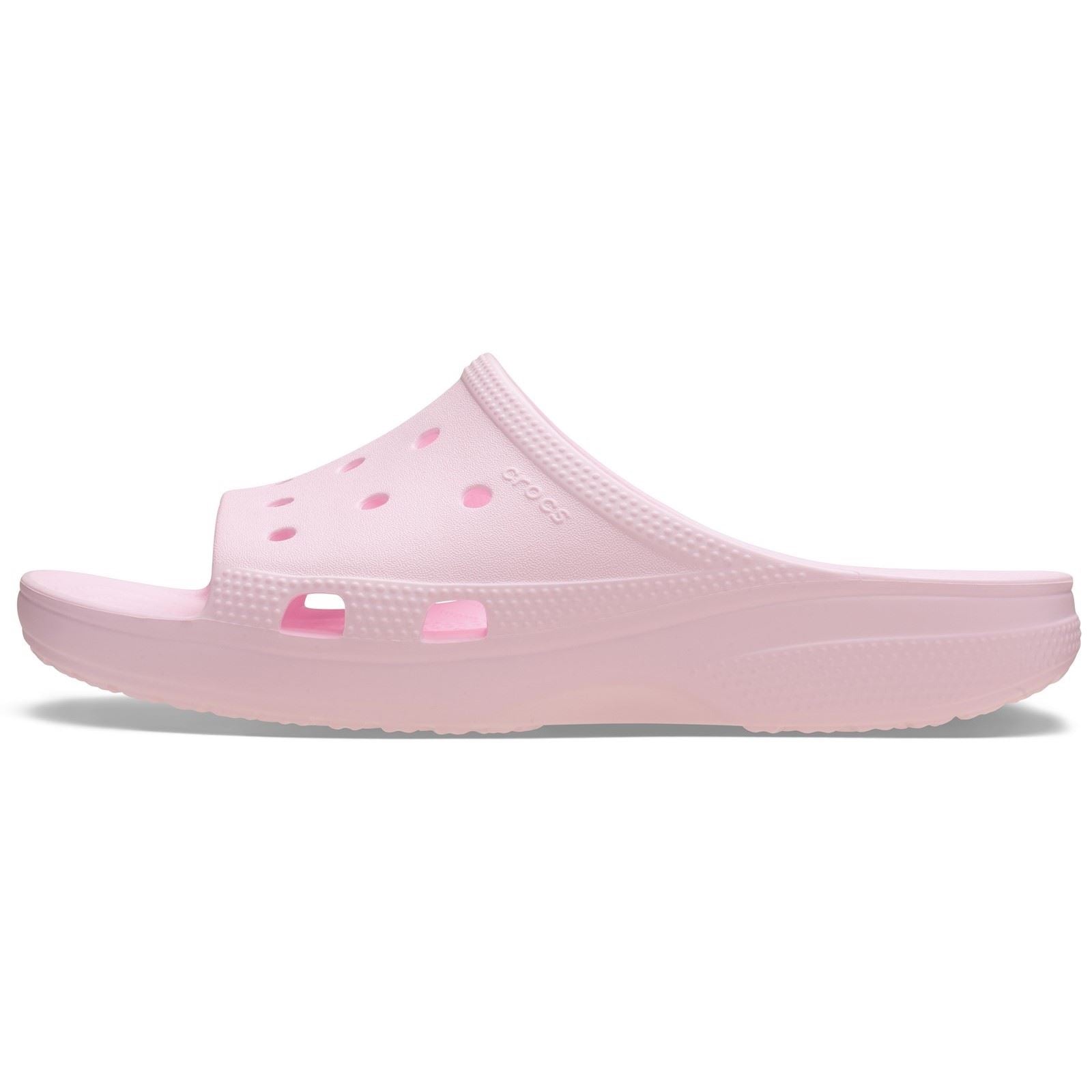 Crocs Classic Slide Claquettes En Lait Rose Pour Femmes En Thermoplastique