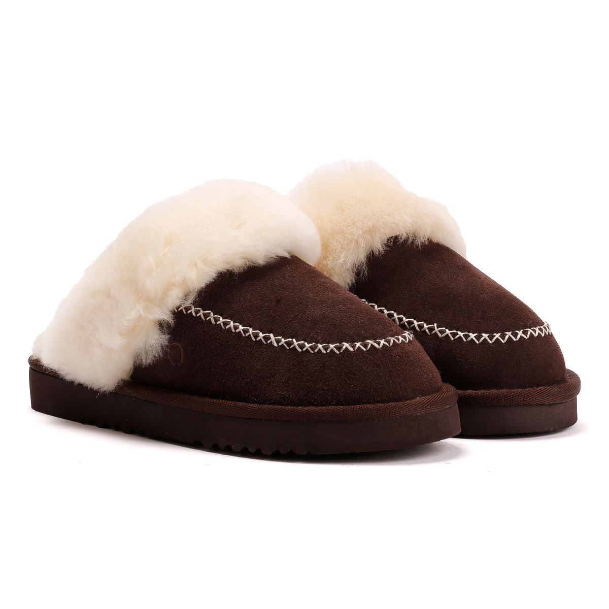 Osprey London The Celeste Chaussons En Suède Pour Femmes Marron