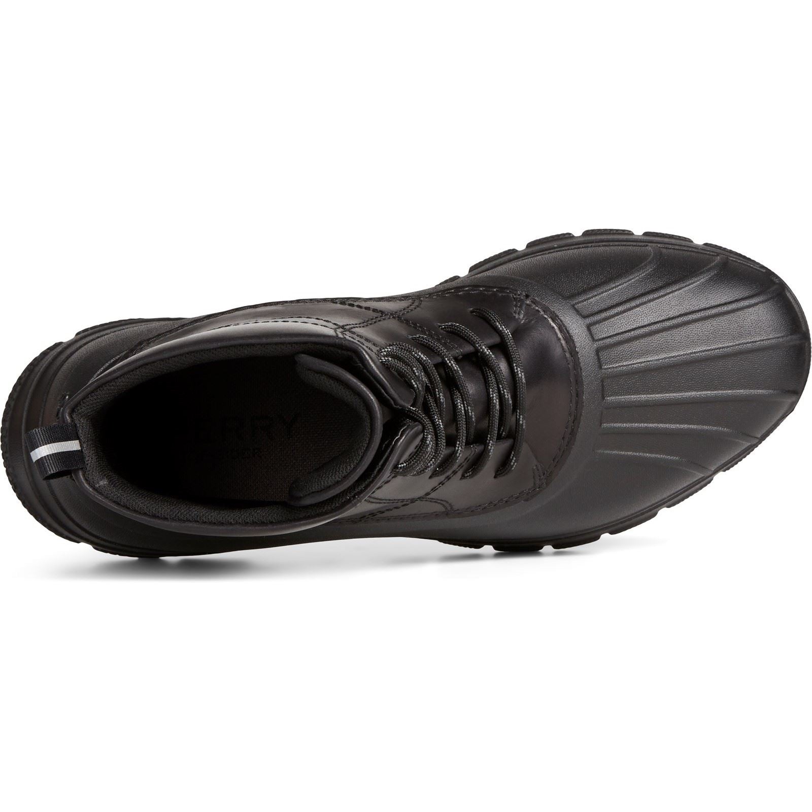 Sperry Duck Float Bottes En Caoutchouc Noires En Cuir