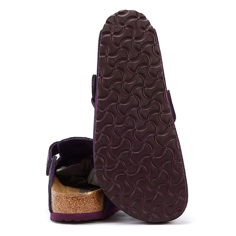 Birkenstock Sabots En Daim Violet De Boston