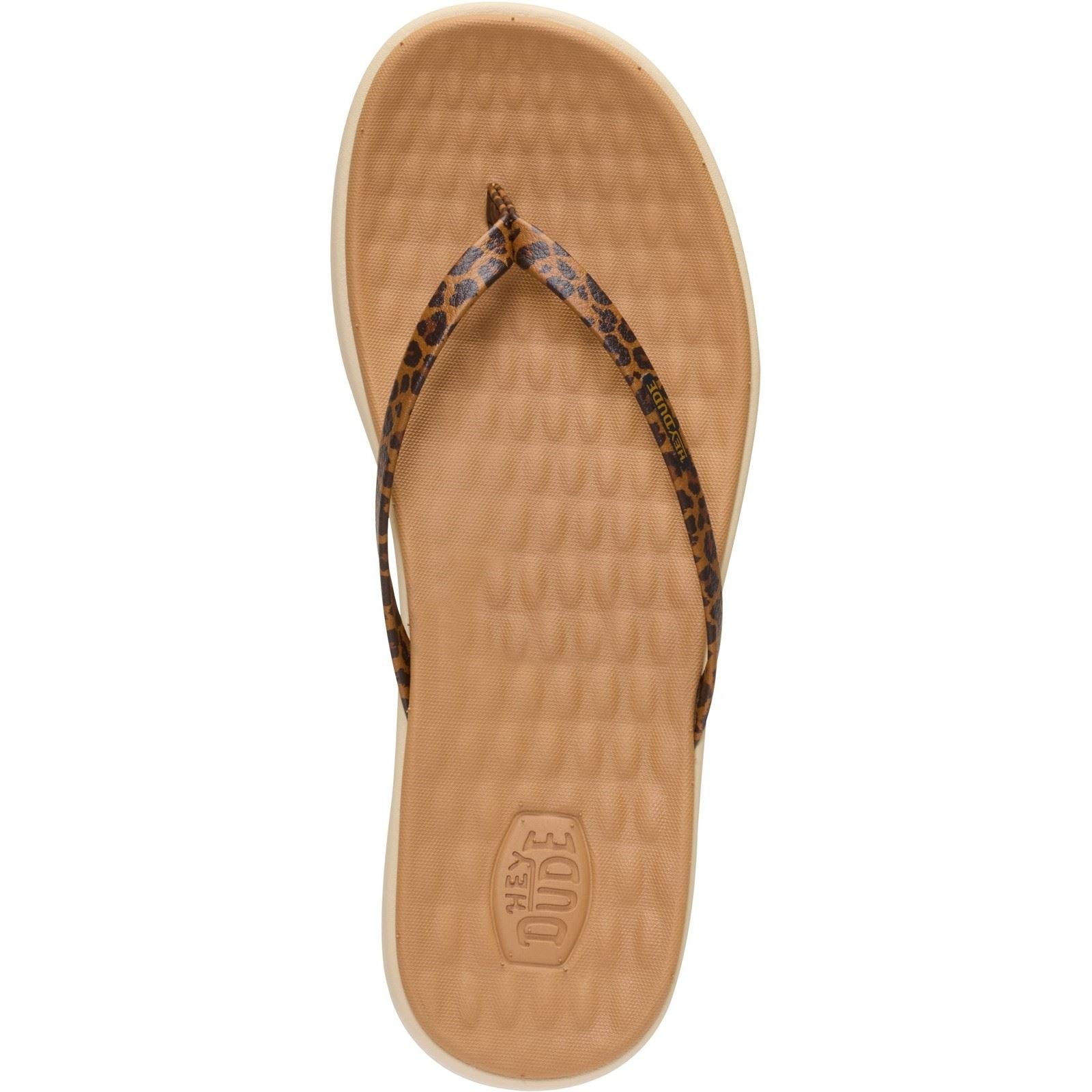 HEYDUDE Maui Breeze Tongs En Léopard Fauve Pour Femmes En Polyuréthane