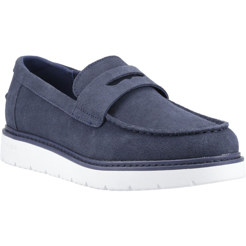 TOMS Navi TRVL LITE Havana Chaussures Bateau En Cuir Pour Homme, Bleu Marine
