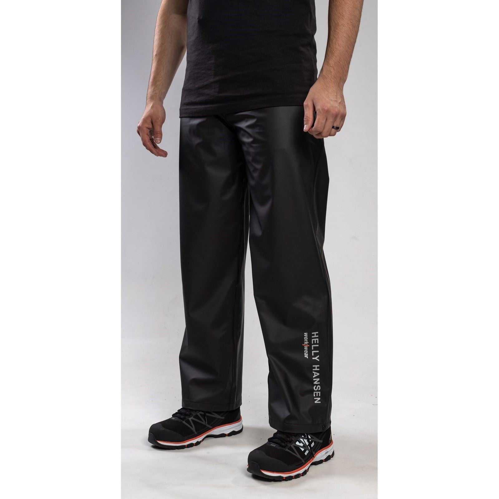 Helly Hansen Workwear Voss Pantalons De Pluie Noirs En Polyester Unisexe Pour Adultes
