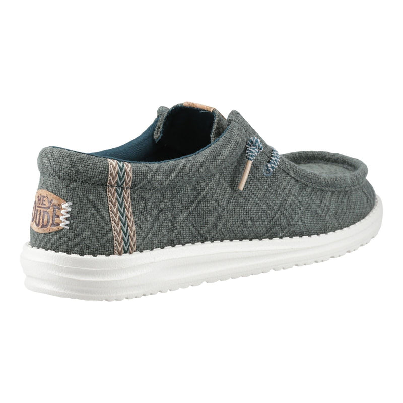 HEYDUDE Wally Jute Chaussures Mocassins Pour Hommes En Jute Vert Mer.