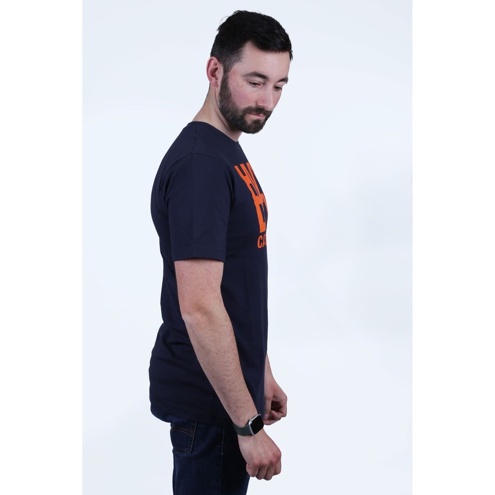 Caterpillar Heavy Duty T-Shirts À Manches Courtes Noirs En Coton Pour Hommes