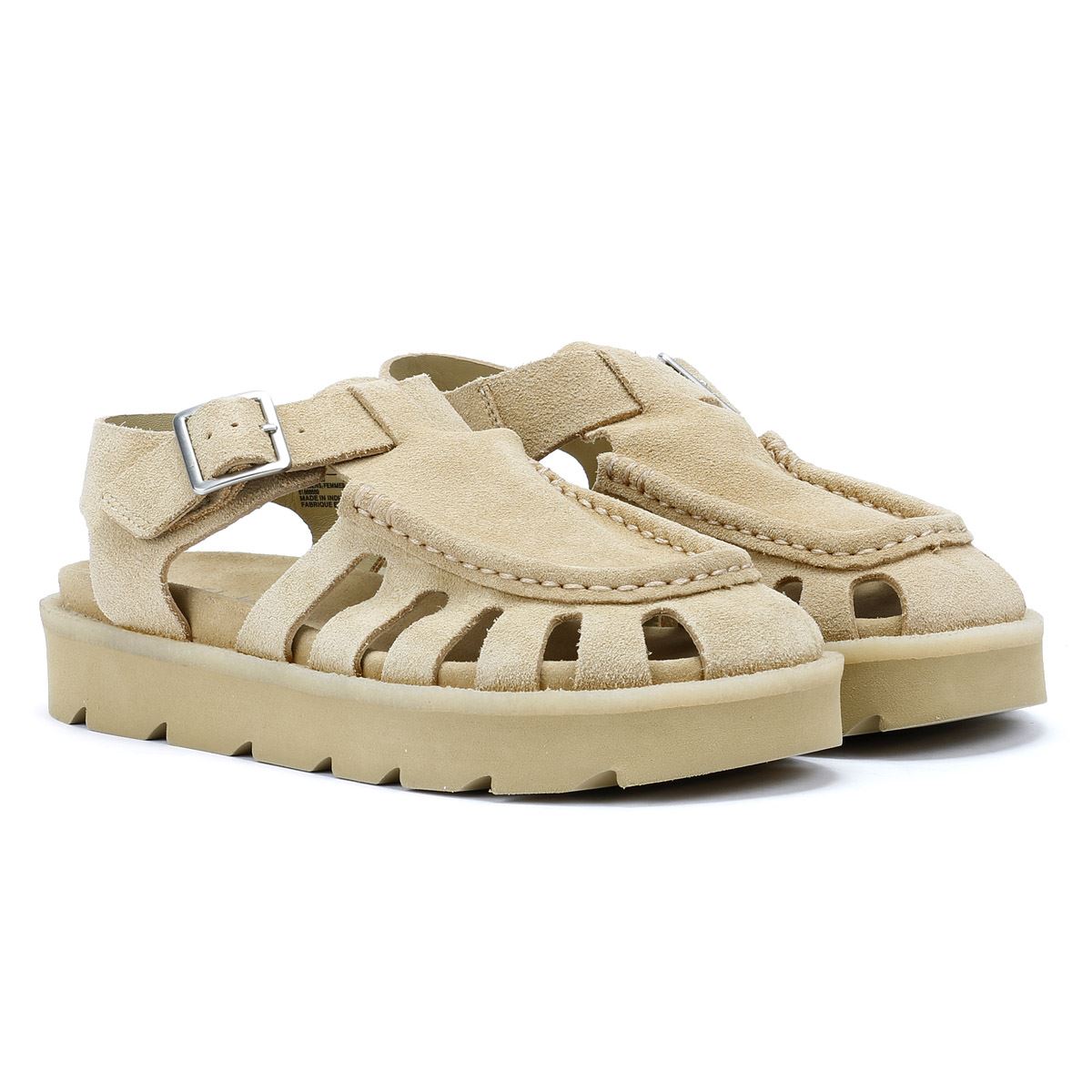 Clarks Originals Meadow Buckle Sandales Beige Pour Femme En Suède