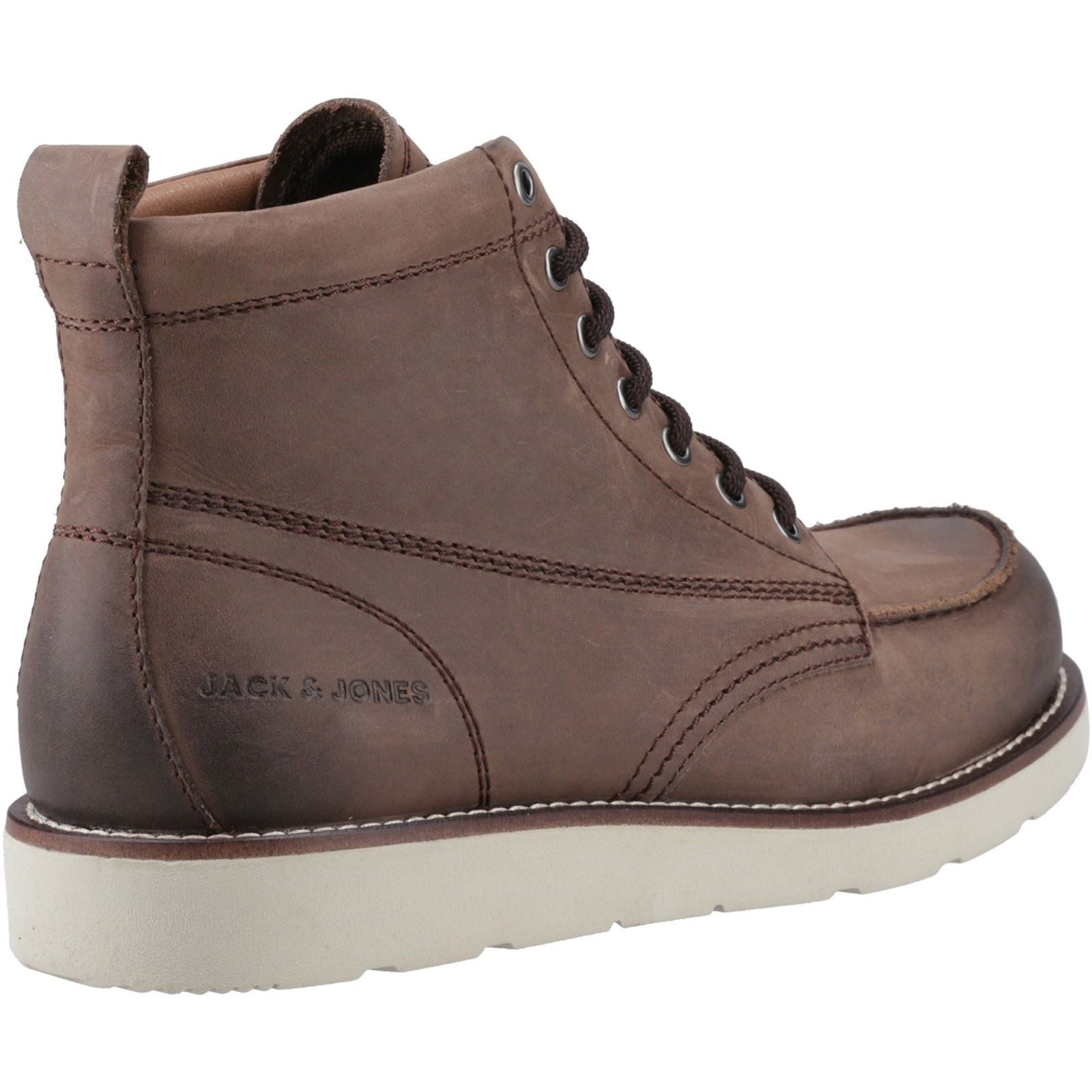 Jack & Jones Toronto Chaussures De Cheville En Cuir Pour Homme De Couleur Marron Stone