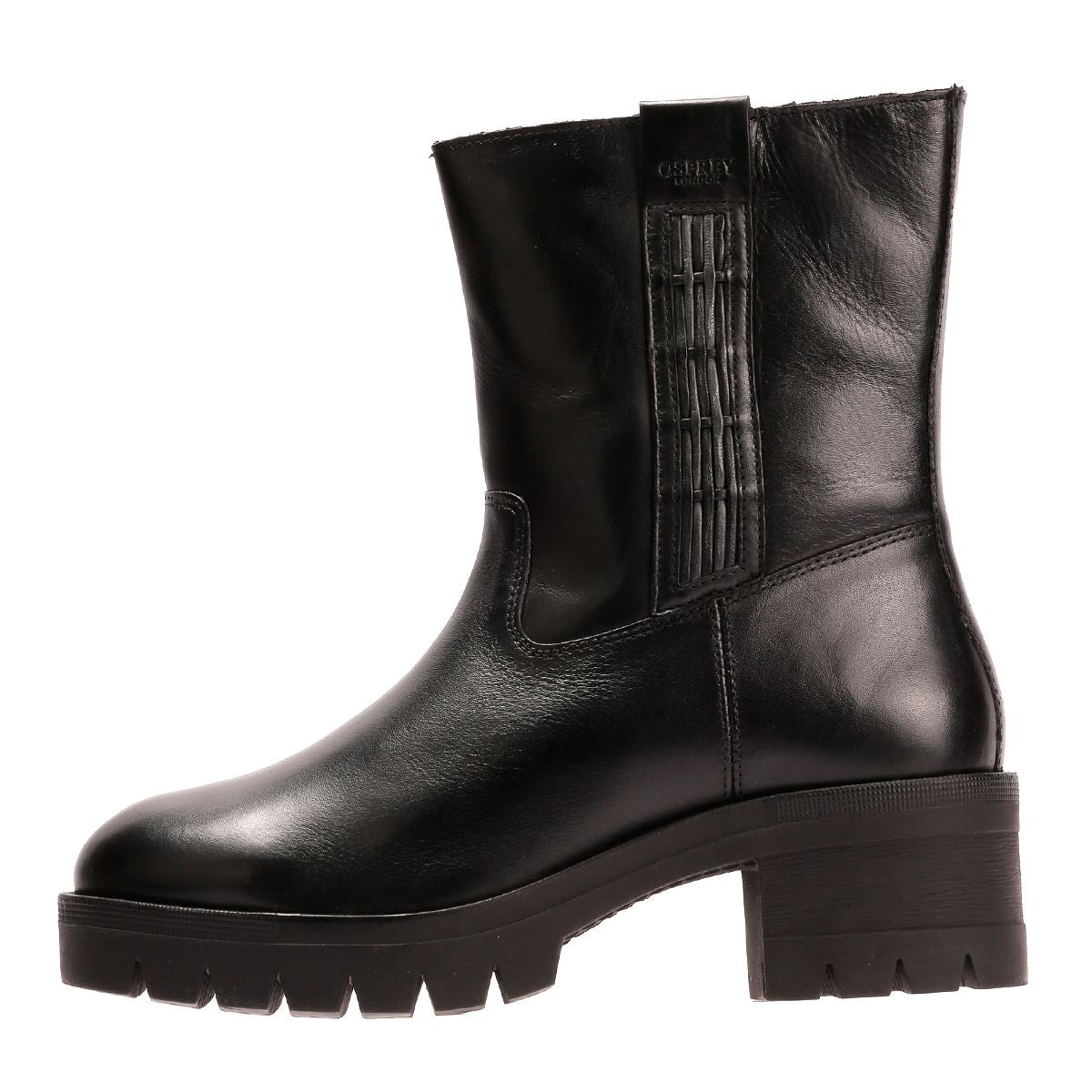 Osprey London The Indiana Bottes Noires En Cuir Pour Femmes