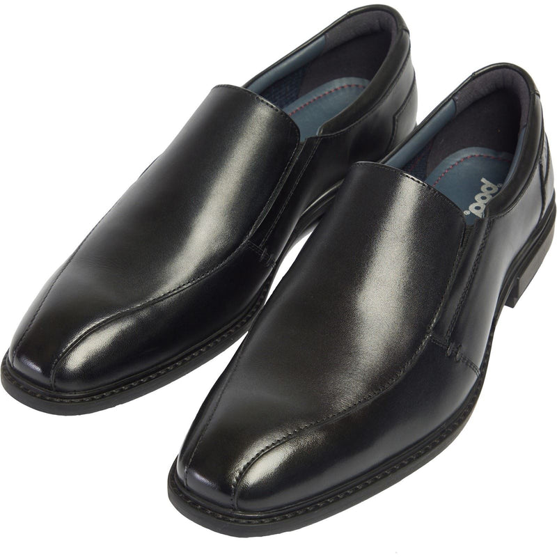 Pod Spear Chaussures En Cuir Pour Hommes Noires À Enfiler