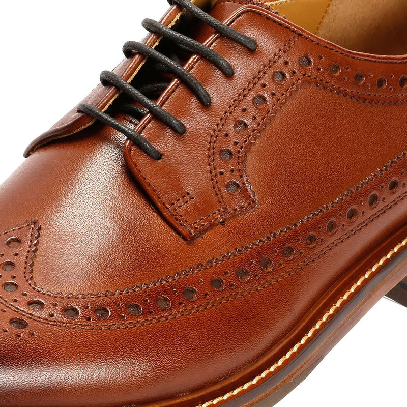 Chapman & Moore Longwing Brogue Country Chaussures En Cuir Pour Hommes Brunes À Lacets
