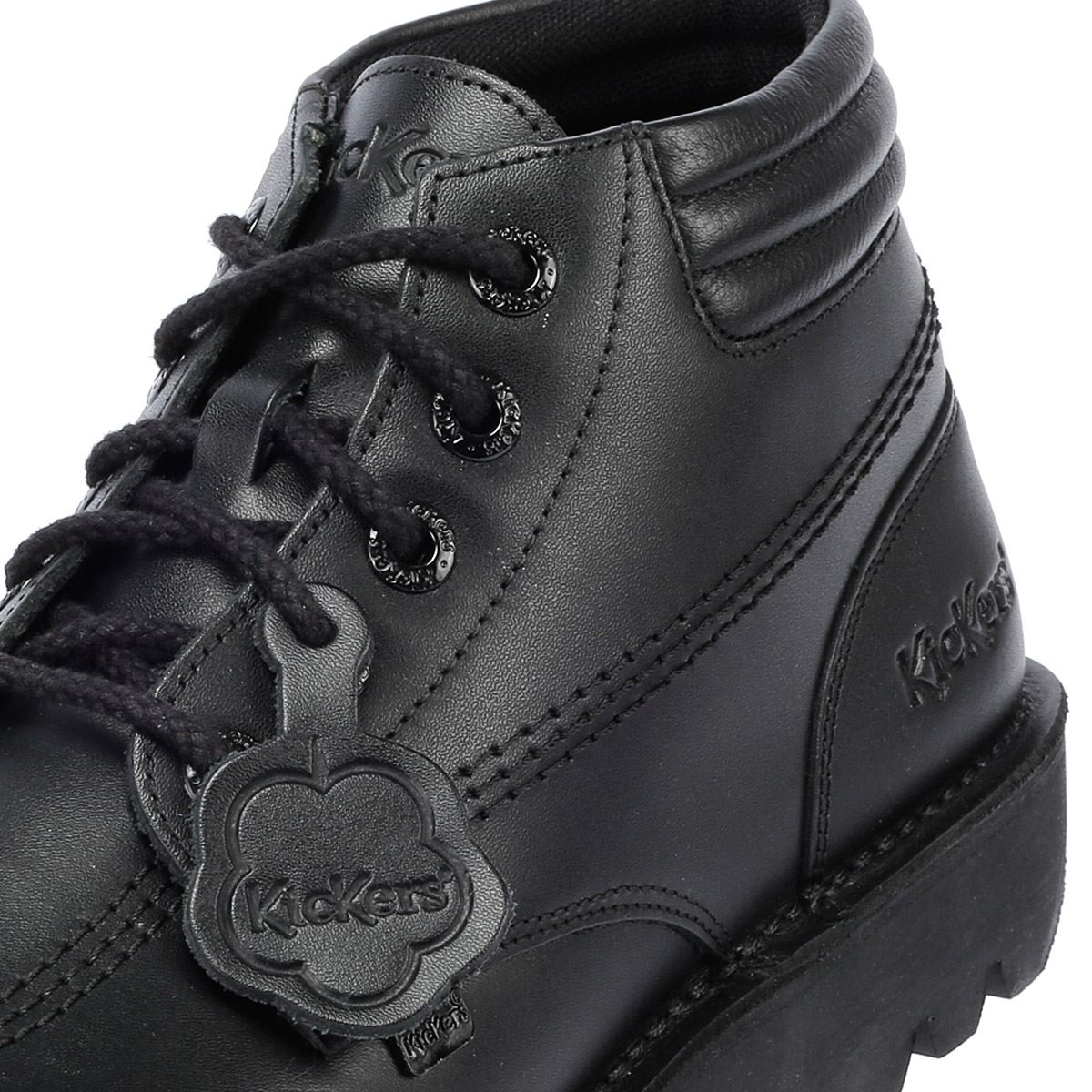 Kickers Kick Hi Padded Bottes En Cuir Noir Pour Hommes