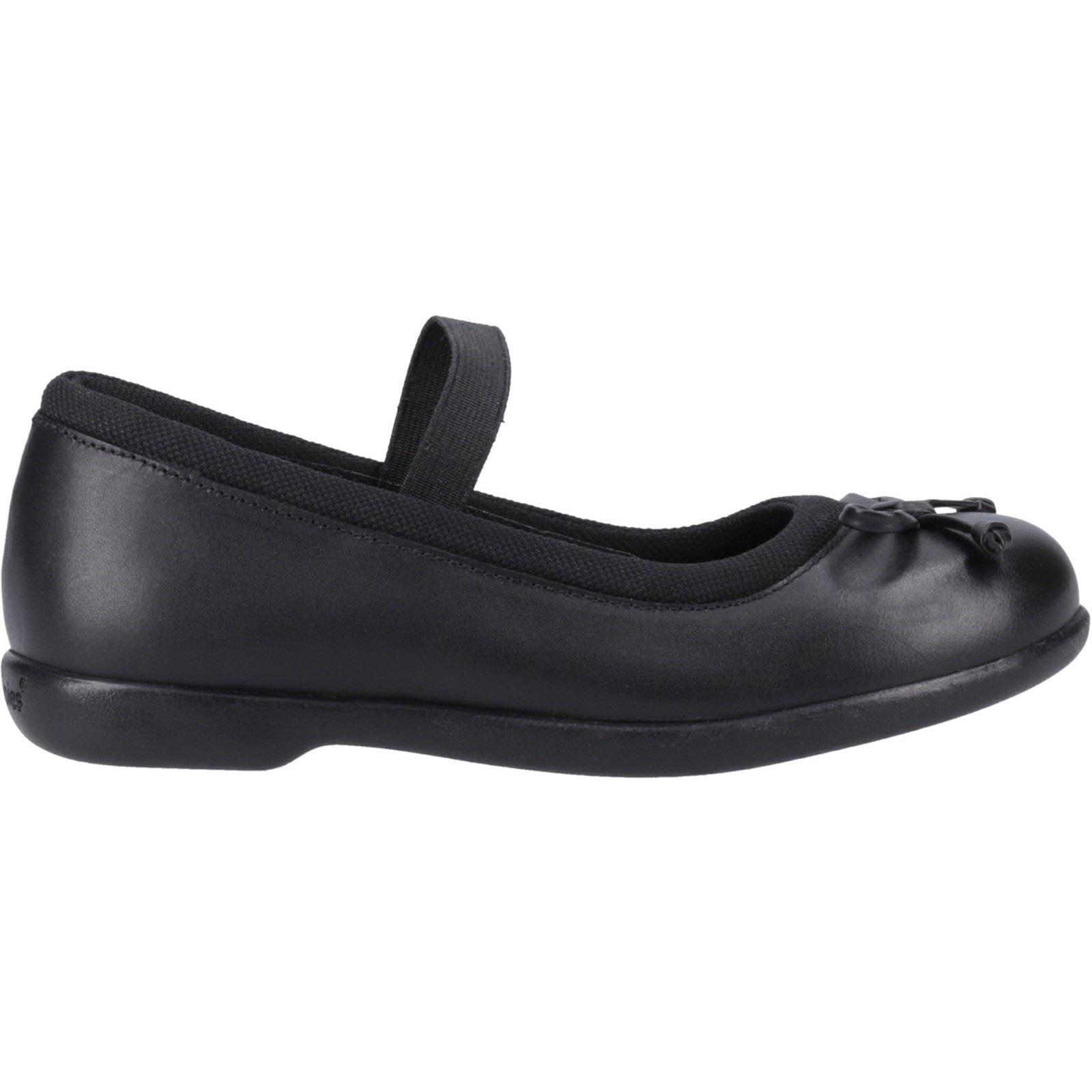 Hush Puppies Betty Junior Chaussures Noires Pour Filles En Cuir