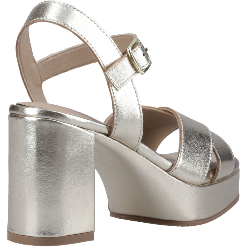 Hush Puppies Ophelia Leather Heel Sandales Femme En Or En Suède