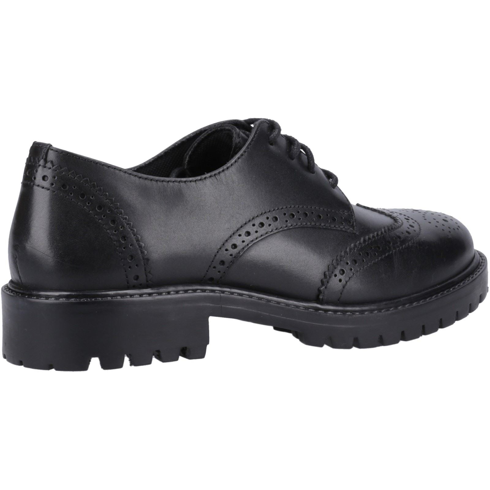 Hush Puppies Athena Junior Chaussures Noires Pour Filles En Cuir