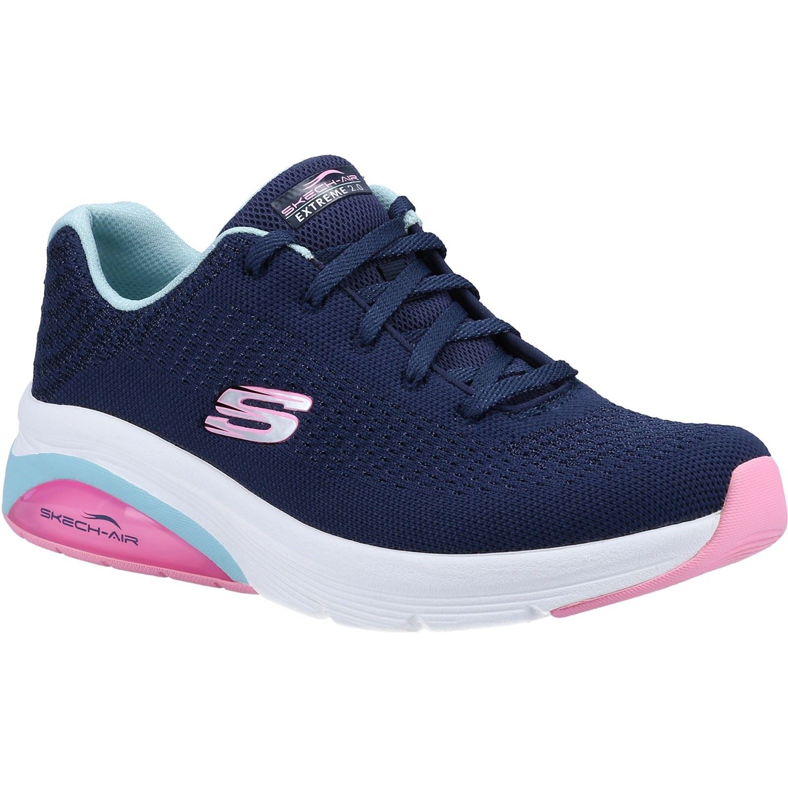 Skechers Skech-Air Extreme 2.0 Baskets Pour Femmes En Synthétique Bleu Marine/Bleu Clair.