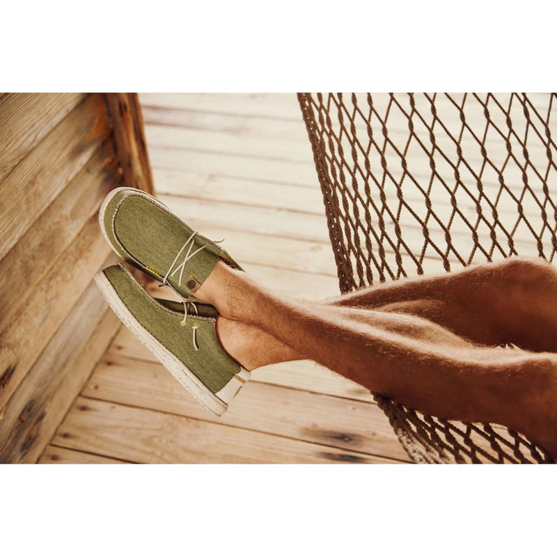 HEYDUDE Wally Coastline Chaussures Bateau Pour Homme En Tissu Olive