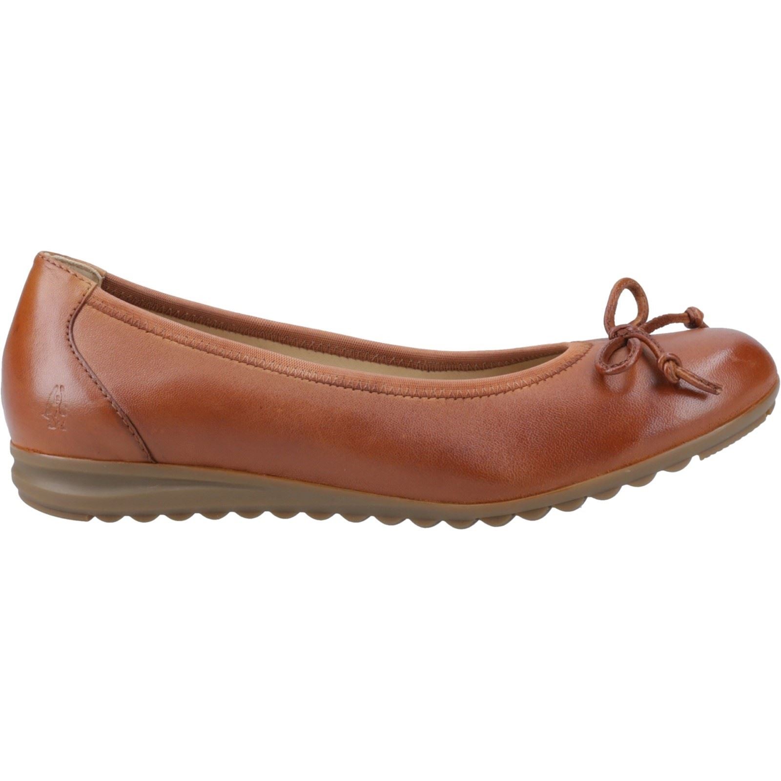 Hush Puppies Lucille Ballons Plats Pour Femmes En Cuir De Couleur Tan