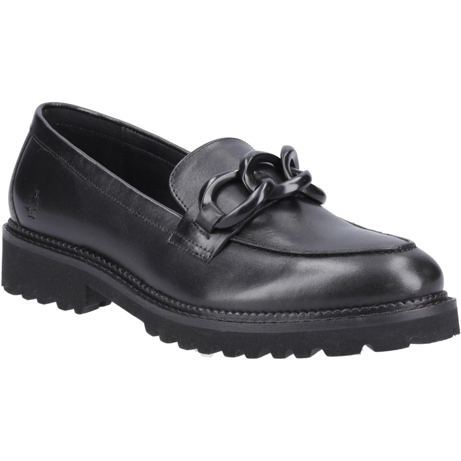 Hush Puppies Gianna Mocassins En Cuir Noirs Pour Femmes