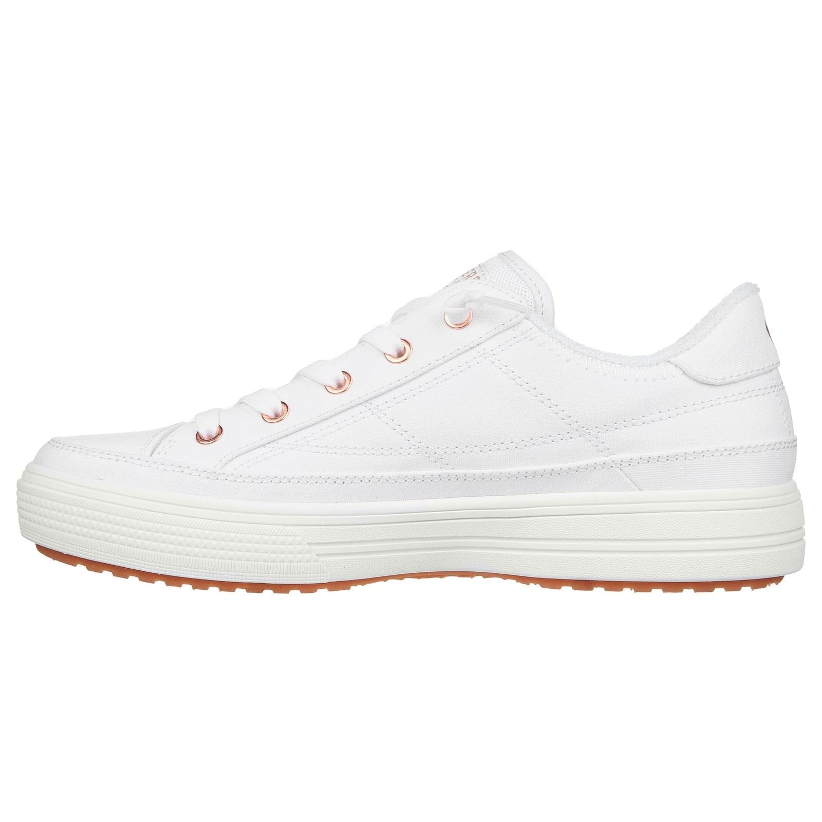 Skechers Arch Fit Arcade Meet Ya There Baskets Blanches En Coton Pour Femmes
