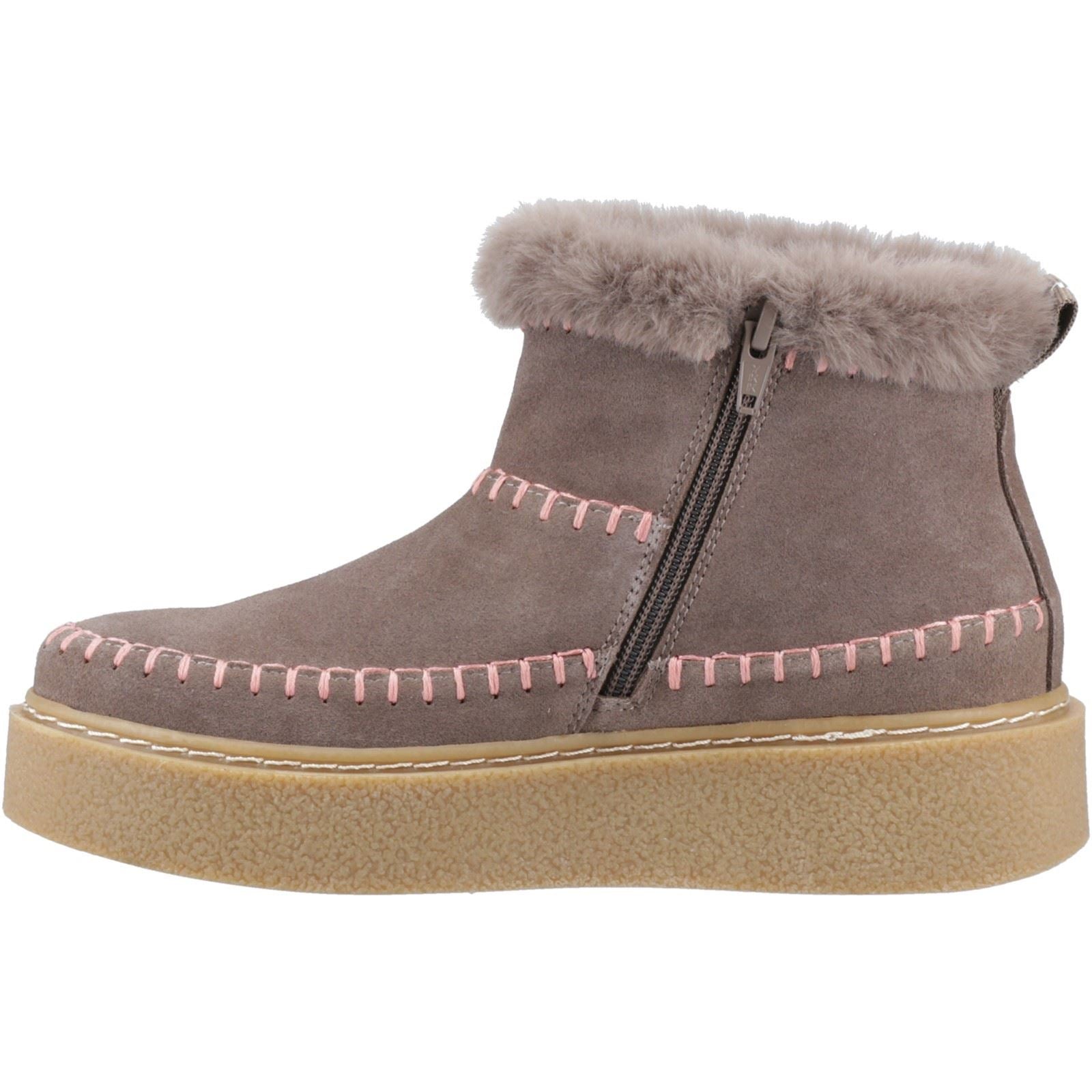 Hush Puppies Brielle Bottines De Cheville D'hiver Pour Femmes En Taupe Suédois
