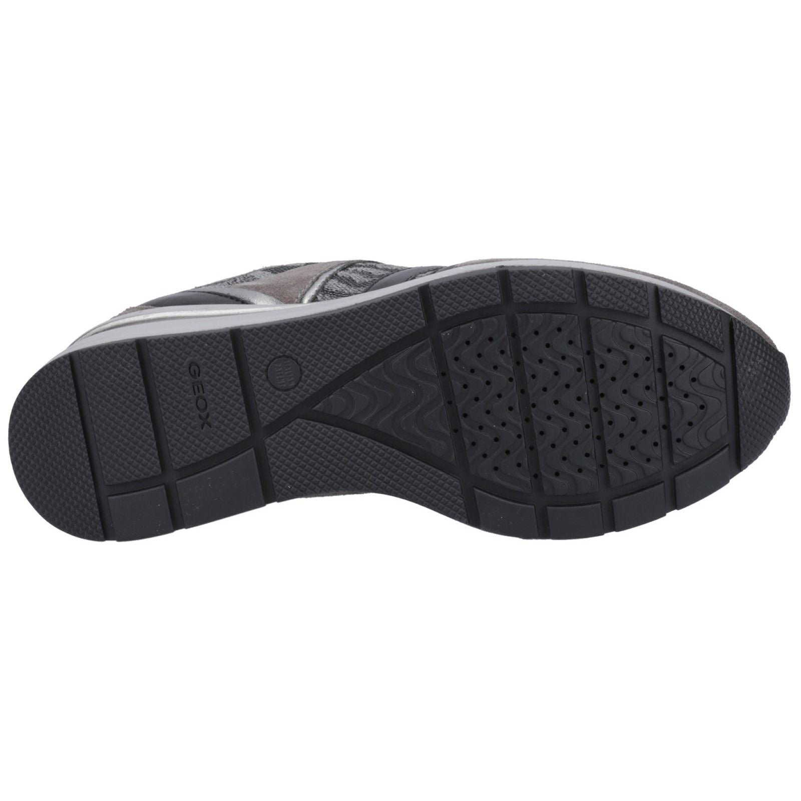 Geox D Zosma B Baskets En Daim Pour Femmes, Gris Foncé