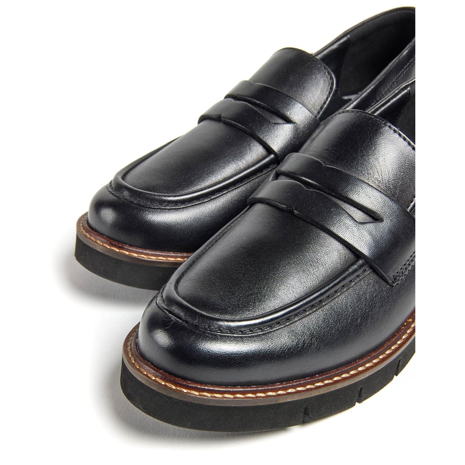 Pod Kaltin Mocassins Noirs Pour Femmes En Cuir
