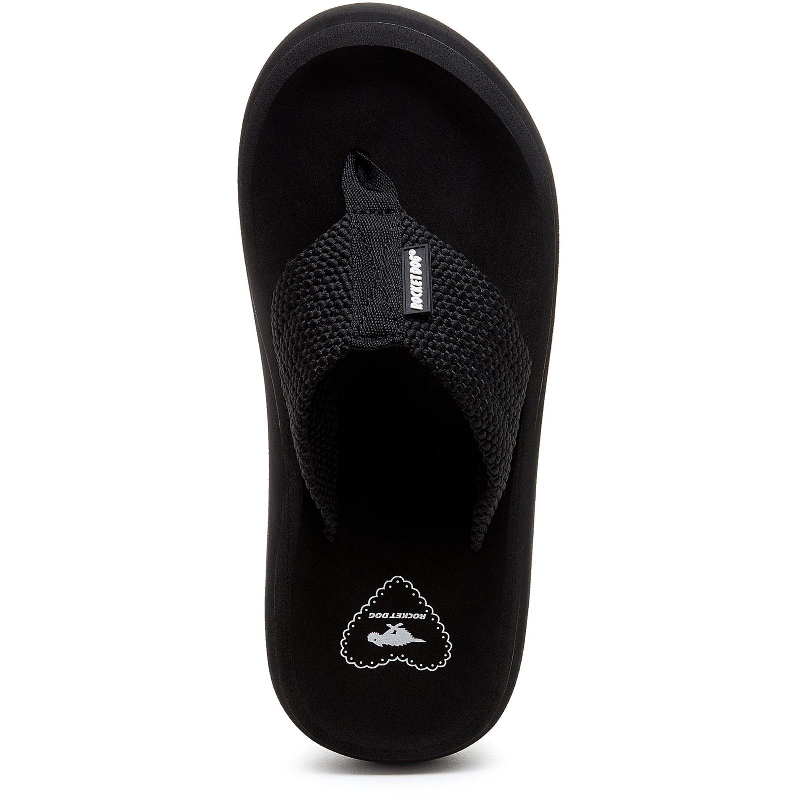 Rocket Dog Sandy Webbing Sandales Noires Pour Femme En Textile