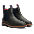 Ben Sherman Walker Chelsea Bottes Noires En Cuir Pour Hommes