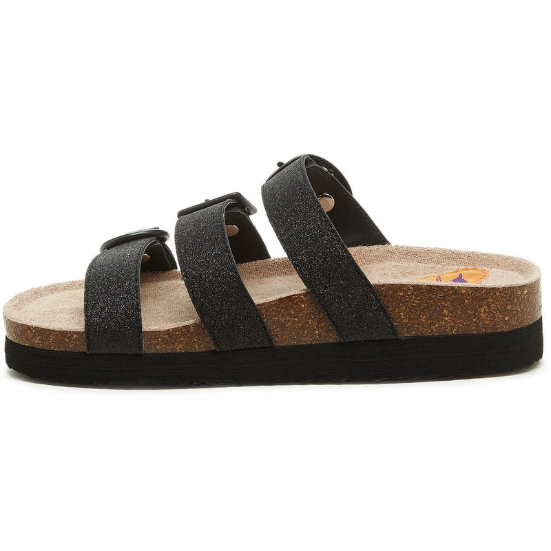 Rocket Dog Astor Glenn Glitter Sandales Noires En Tissu Pour Femmes