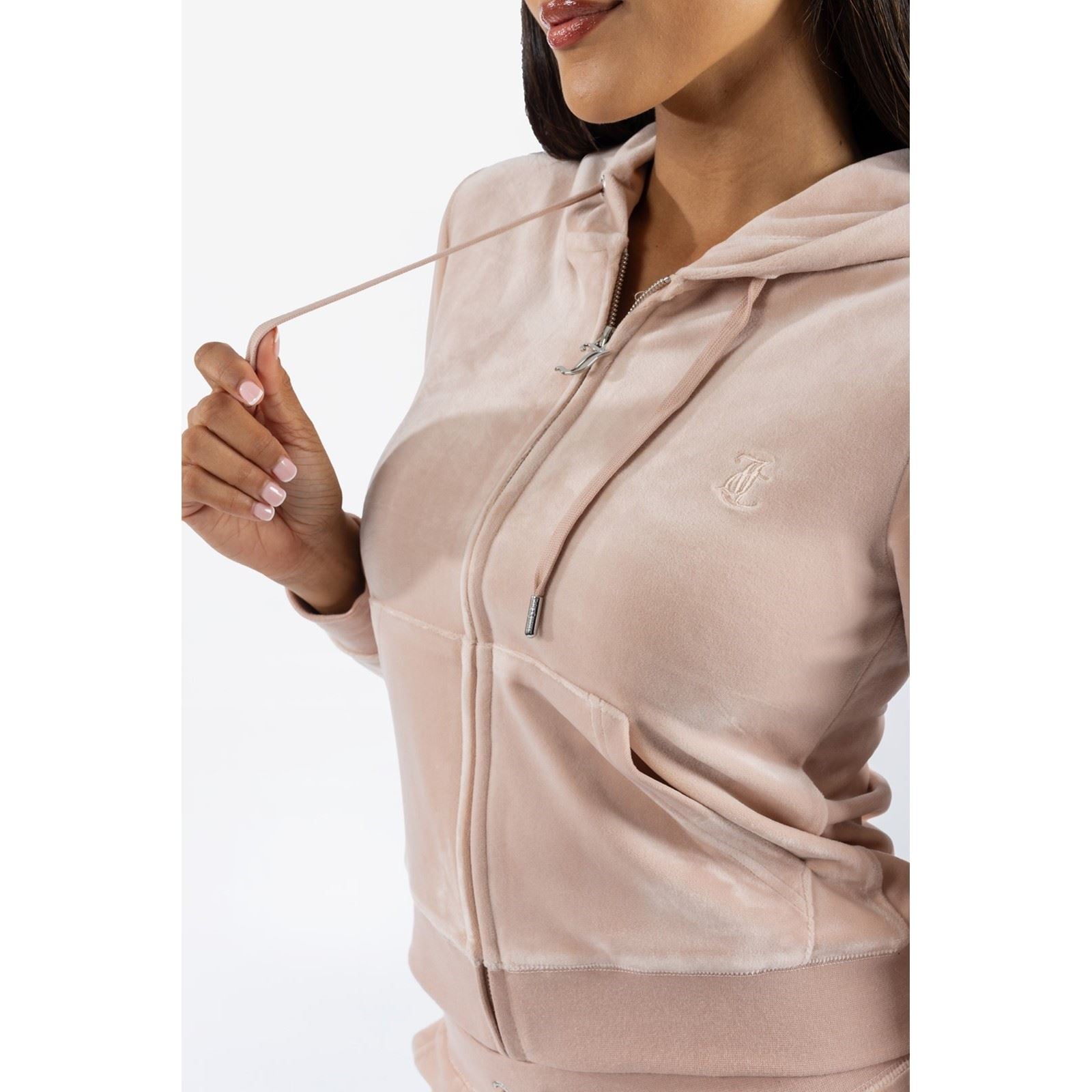 Juicy Couture Robertson Classic Jacket Sweat À Capuche En Polyester Pour Femmes Rose Poussière