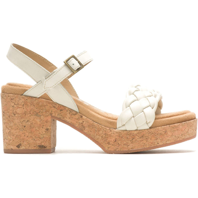 Hush Puppies Poppy Quarter Strap Sandales Blanches Pour Femmes En Cuir