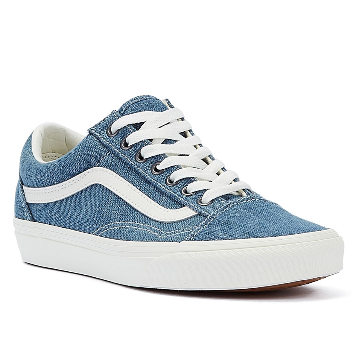 Vans Old Skool Baskets En Denim Bleu/Blanc À Motif En Filigrane