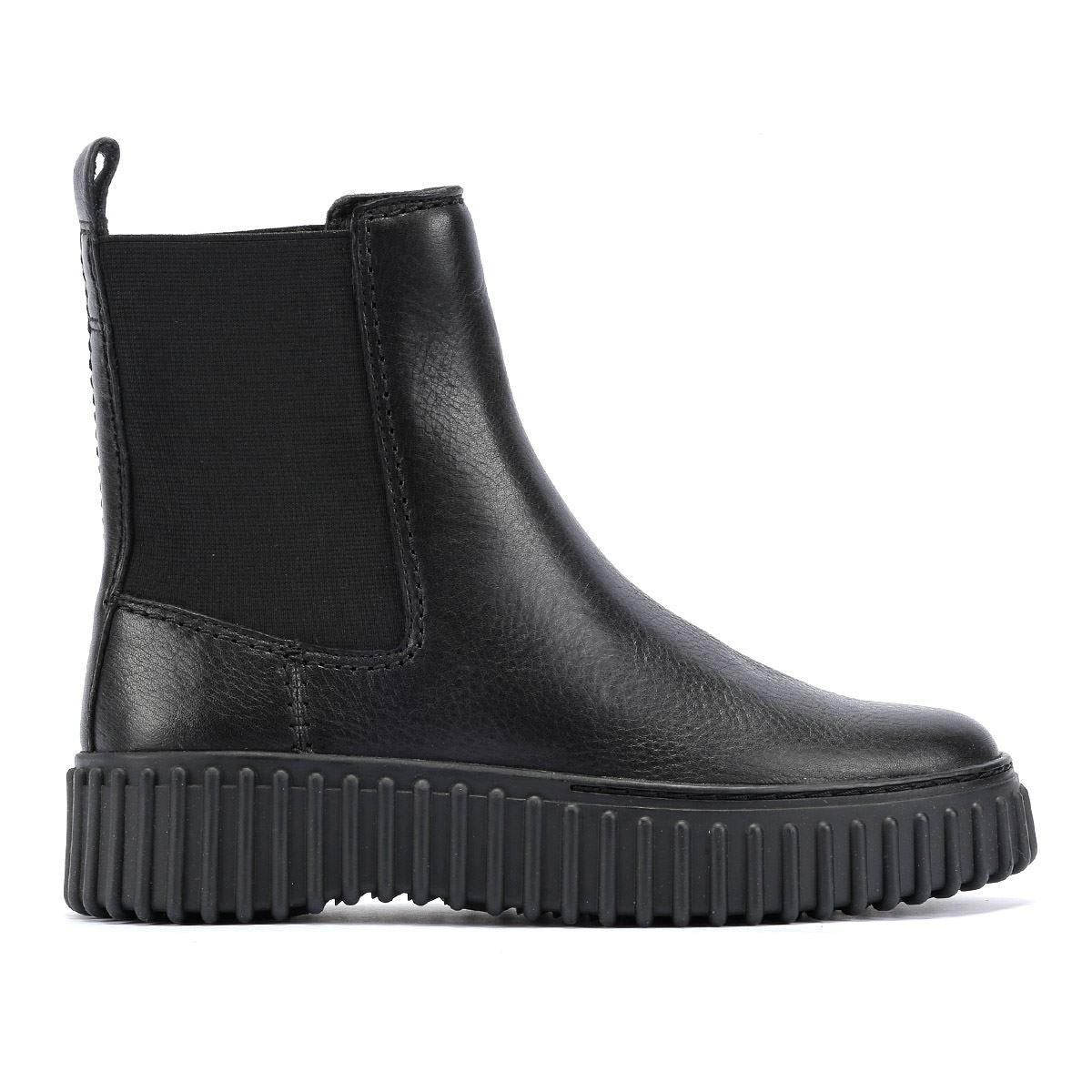 Clarks Main Torhill Maple Bottes Noires En Cuir Pour Femmes