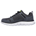 Skechers Track Knockhill Baskets Pour Hommes En Cuir Noir/Charbon