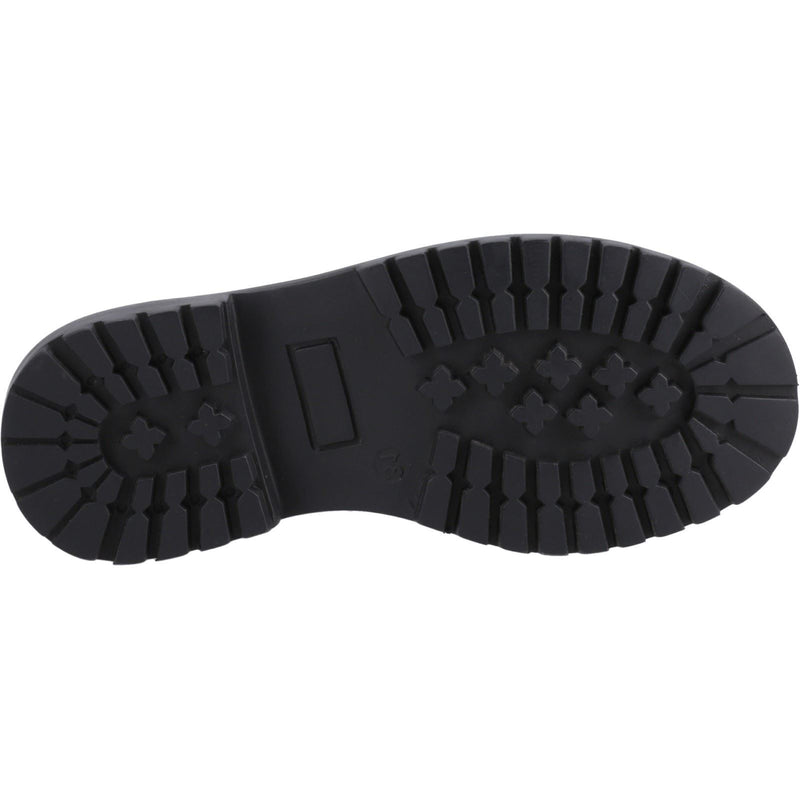 Hush Puppies Abigail Patent Senior Chaussures Plates Noires Pour Filles En Cuir