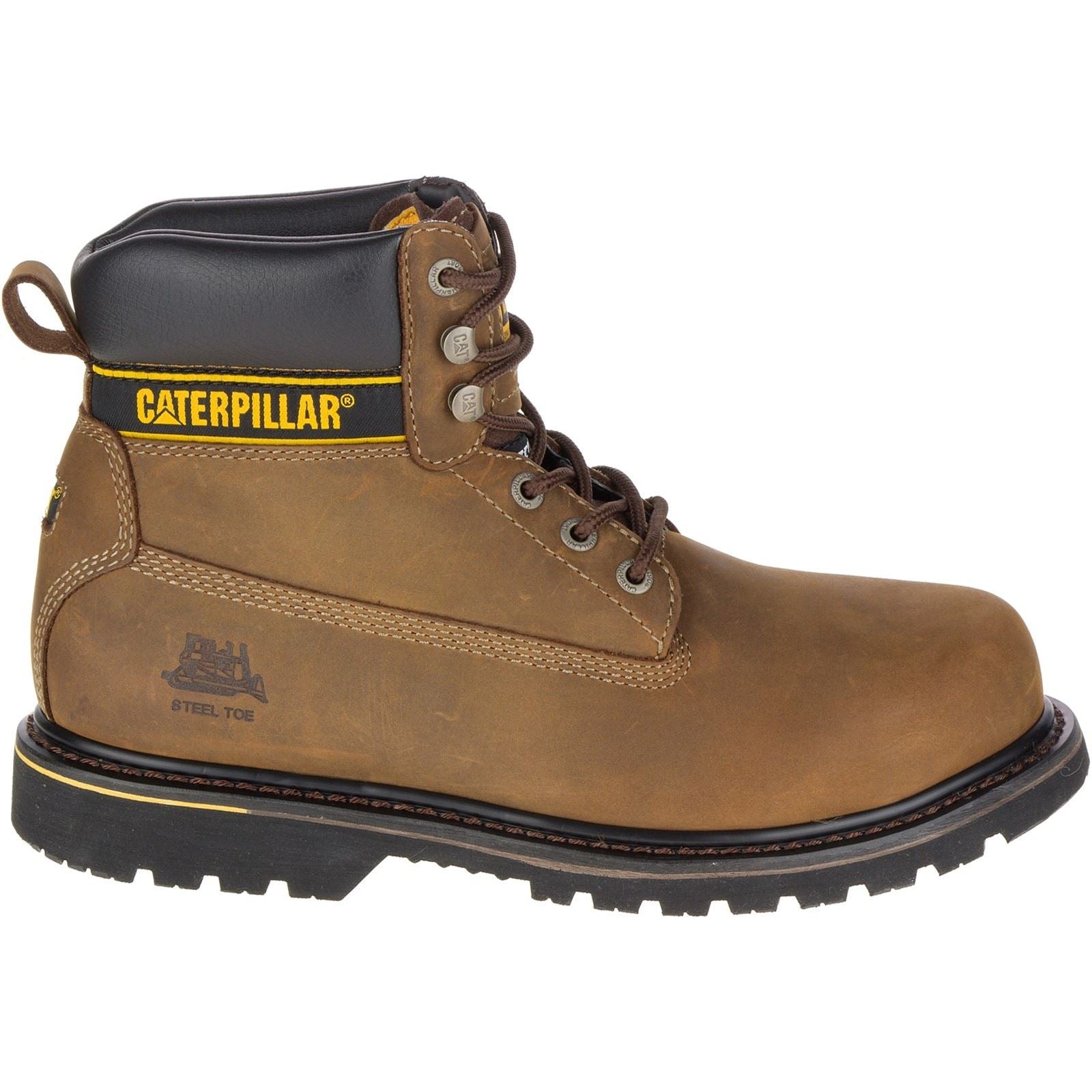 Caterpillar Bottes De Sécurité En Cuir Marron Cat Holton S3
