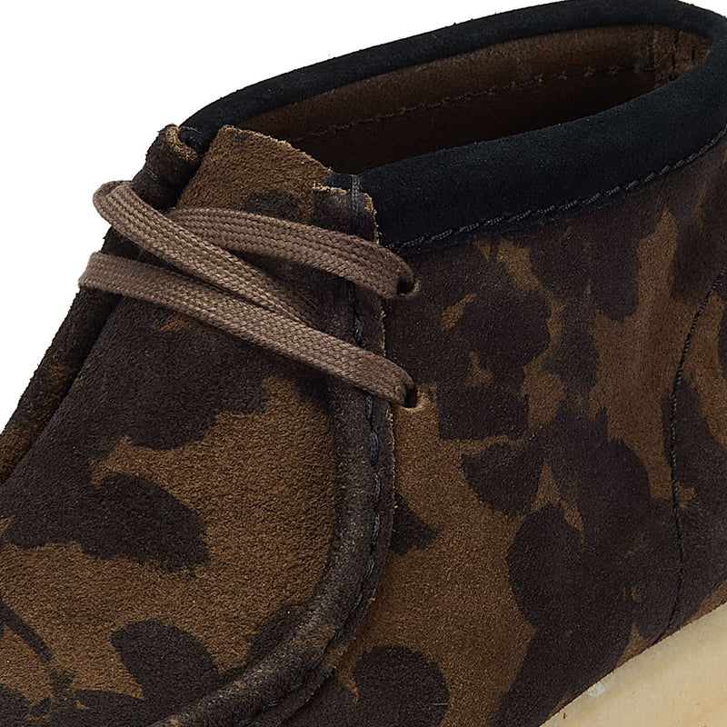 Clarks Originals Bottes Pour Femmes En Noir/Kaki À Motif Floral Wallabee