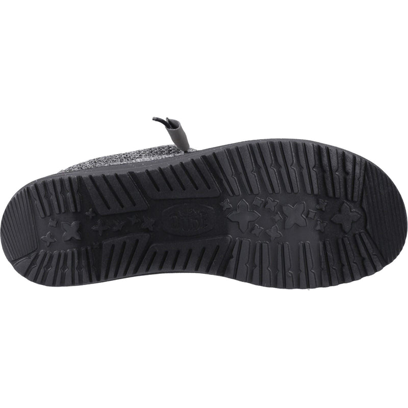 HEYDUDE Wally Stretch Mesh Chaussures Mocassins Pour Hommes En Polyester Gris Granit/noir