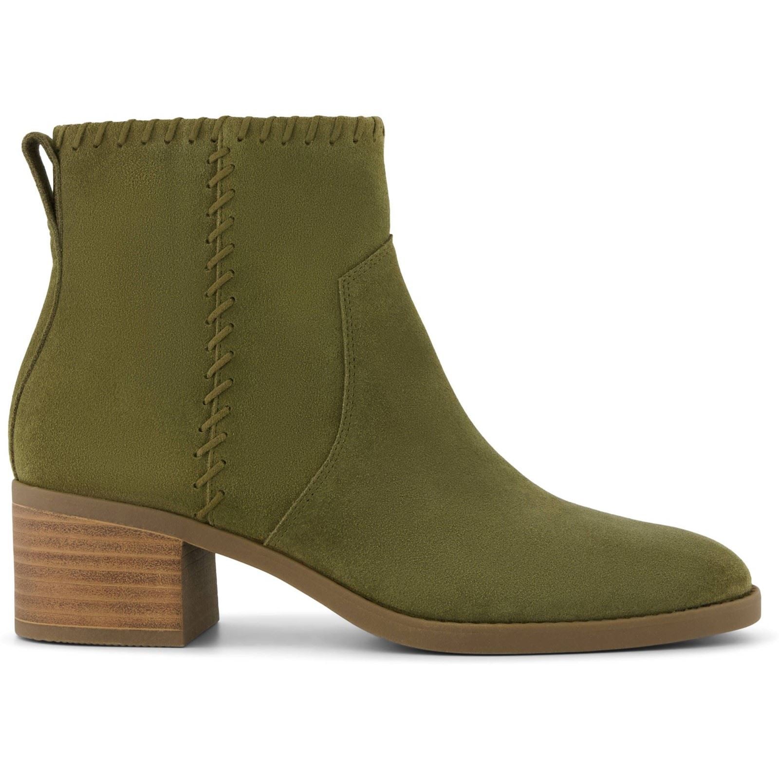 TOMS Delilah Heeled Bottines À Talons Kaki Pour Femmes Suede