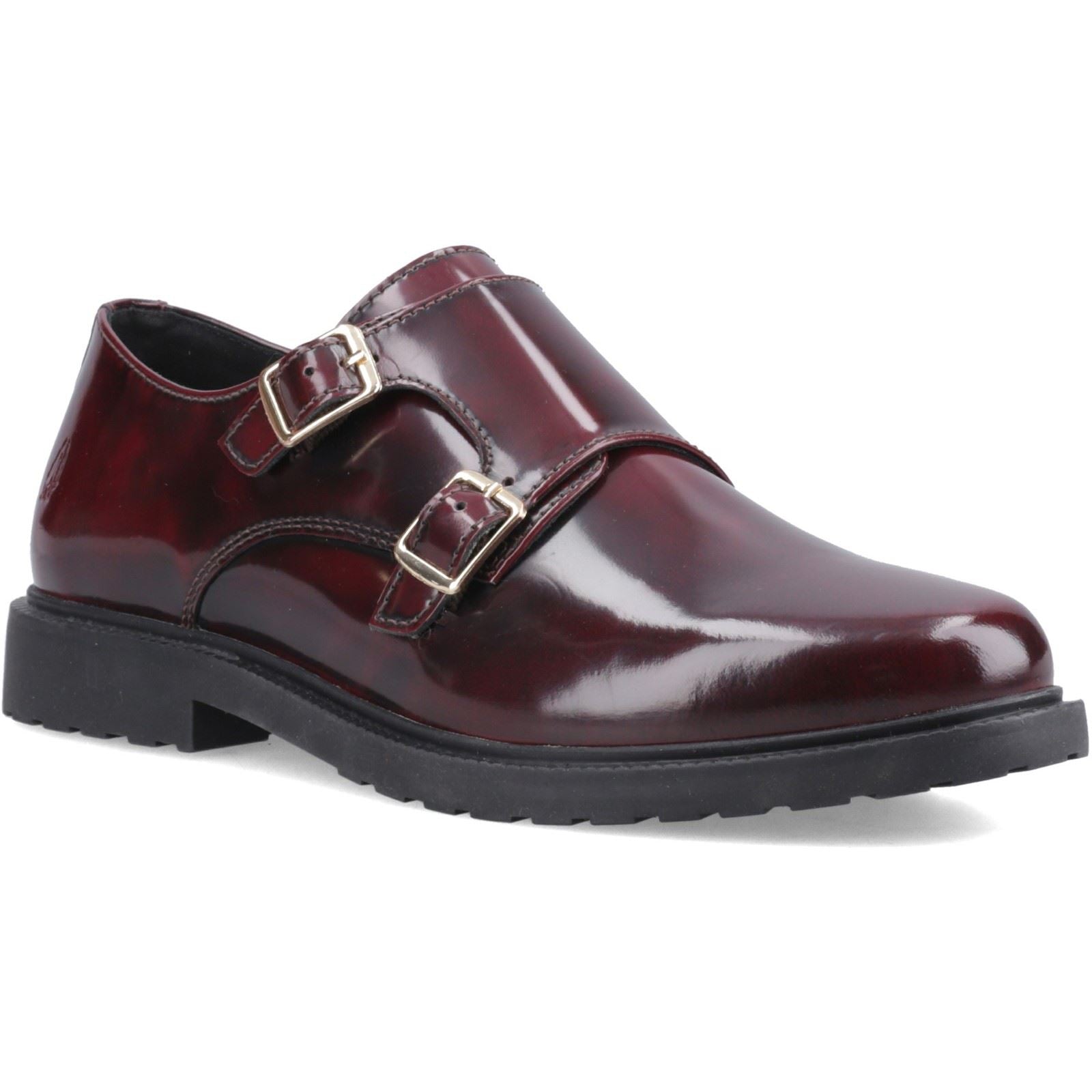 Hush Puppies Verity Hi-Shine Chaussures En Cuir Pour Femmes Bordeaux